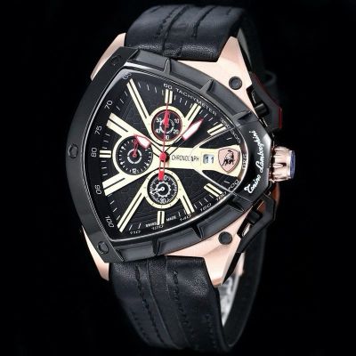 Tonino Lamborghini Factory Lamborghini quartz men's Black Steel Case with white diamond diameter 46mm Watch